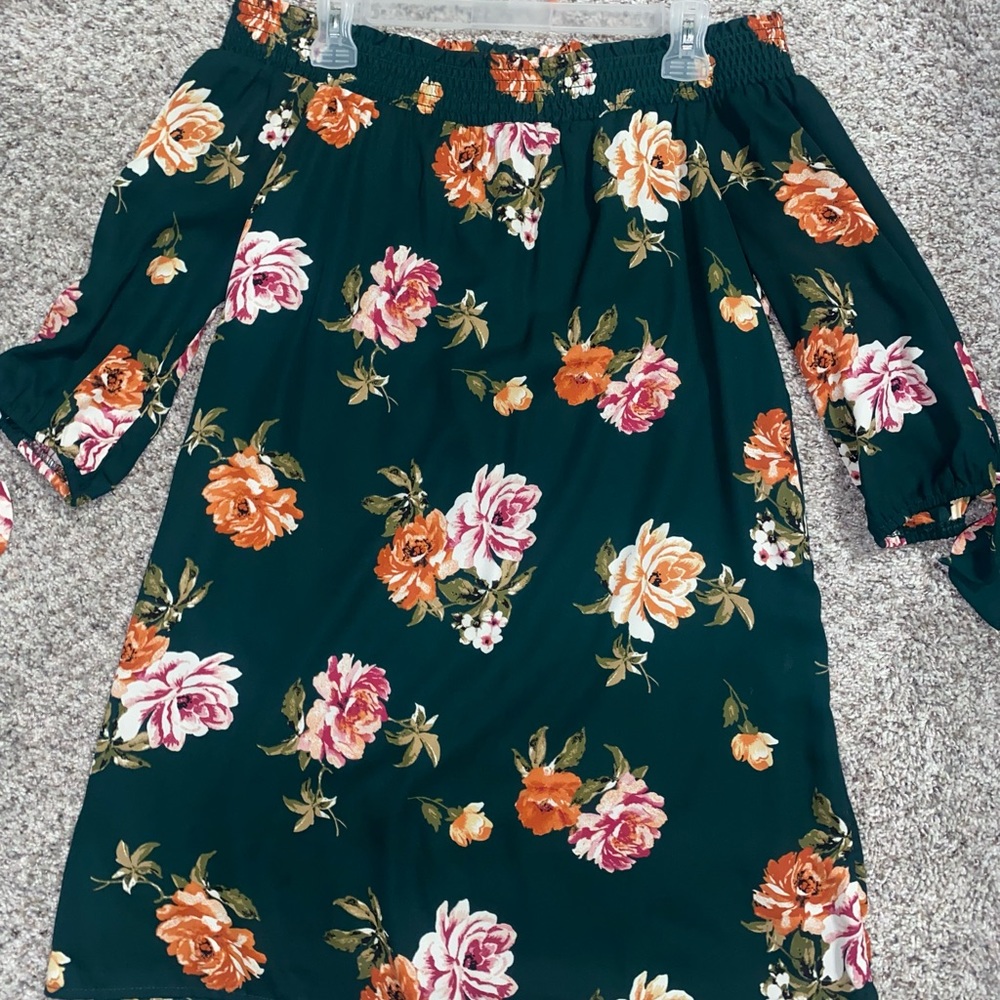 Green flower dress